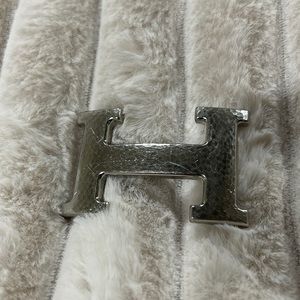 Hermes silver belt buckle